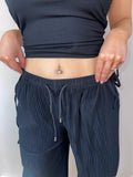 Plisse Plain Trouser