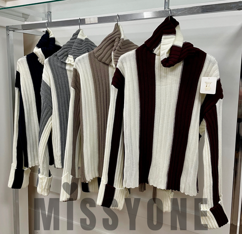 Stripe Roll Neck Jumpers